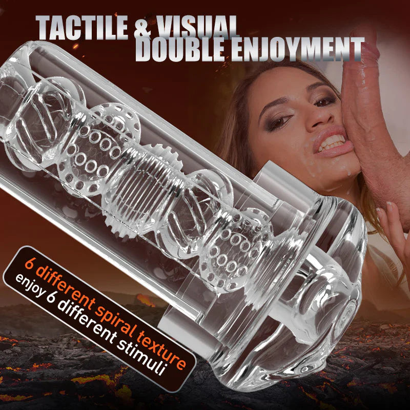 كوب تكبير القضيب الشفاف S-HAND 9 هزاز 9 شفط