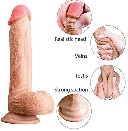 Thrusting & Rotating Realistic Dildo (size: 8.7 Inch)