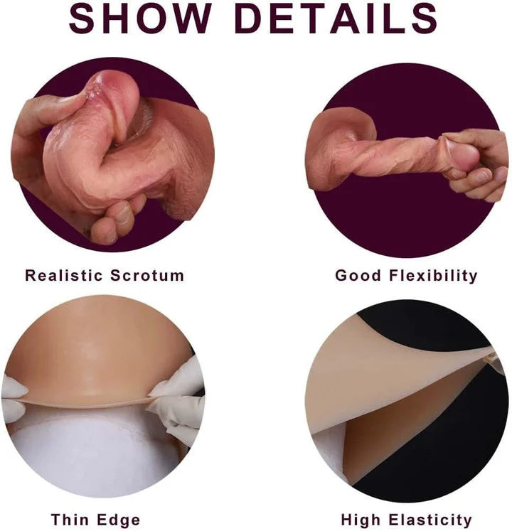 6inch Silicone Dildo Panties Realistic Penis Male Strapon Sex Toys for Gay Men Dick Masturbation (15cm Length.5cm Diameter)