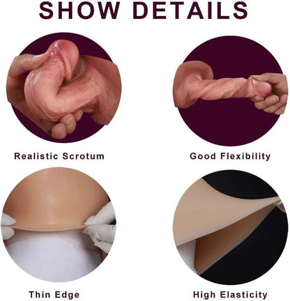 6inch Silicone Dildo Panties Realistic Penis Male Strapon Sex Toys for Gay Men Dick Masturbation (15cm Length.5cm Diameter)