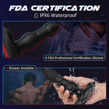 INVADER 3 Thrusting 10 Vibrations Anal Plug with Remote Controller