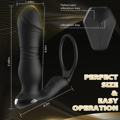 Volcano 8-band Telescopic Vibration Remote Control Prostate Massager