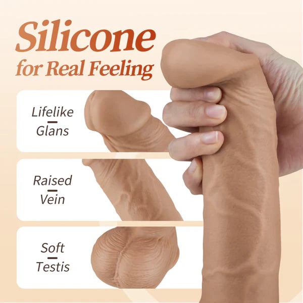 KING Bendable Glans Longer 10.24 Inch 5 Telescoping 7 Vibrating Swinging Lifelike Huge Dildo