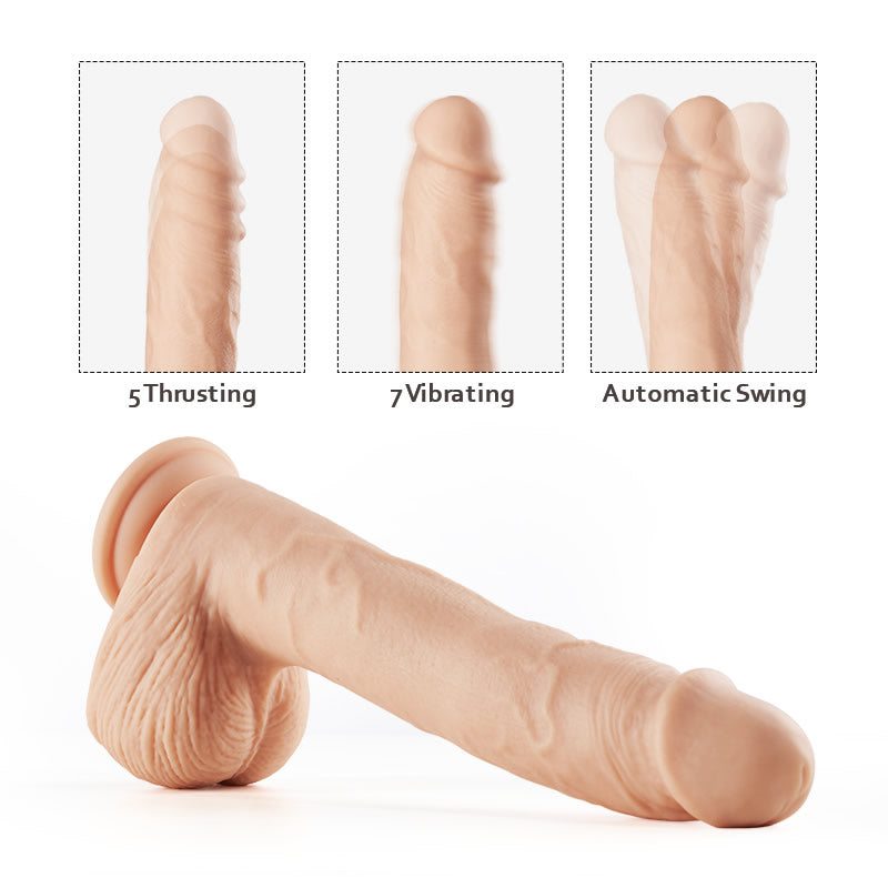 KING 10.24 Inch 5 Telescoping 7 Vibrating Swing Huge Dildo