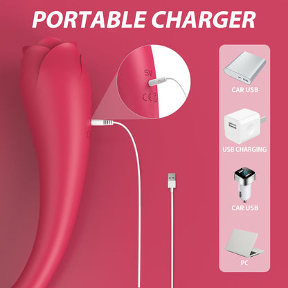 مدلك الجسم على شكل وردة قابل لإعادة الشحن عبر منفذ USB