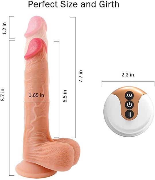 Thrusting & Rotating Realistic Dildo (size: 8.7 Inch)