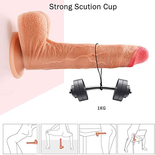 Thrusting & Rotating Realistic Dildo (size: 8.7 Inch)