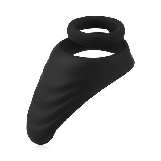 Silicone Erection Enhancing Dual Dick Ring with Taint Teaser