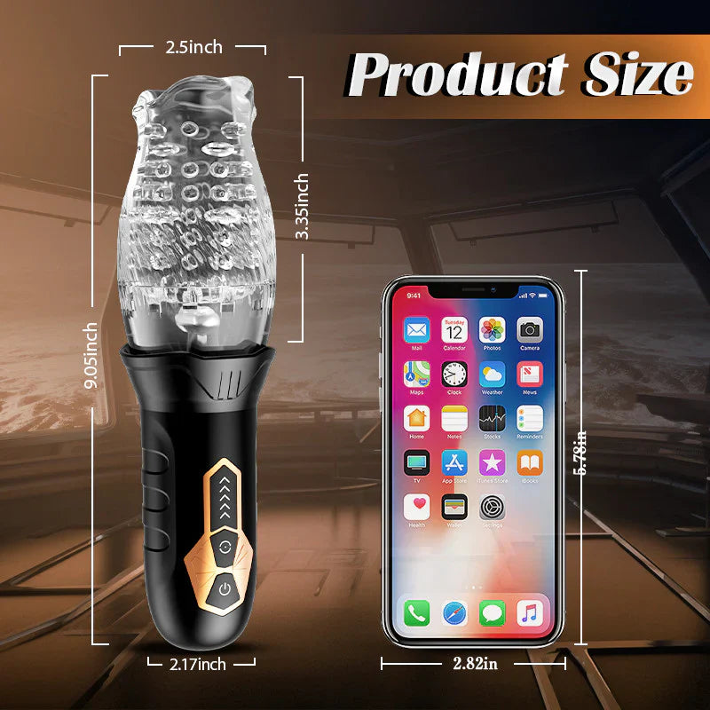 TORNADO-5 Rotating 10 Vibrating Transparent sleeve Free Shipping Male Masturbator