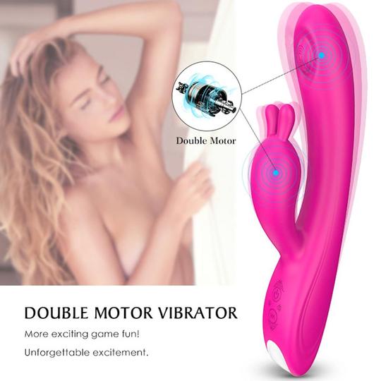 Dual Motor 9X9 Modes Flapping Clitoris G-Spot Rabbit Vibrator