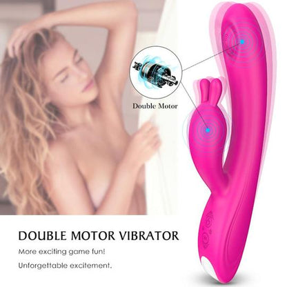 Dual Motor 9X9 Modes Flapping Clitoris G-Spot Rabbit Vibrator