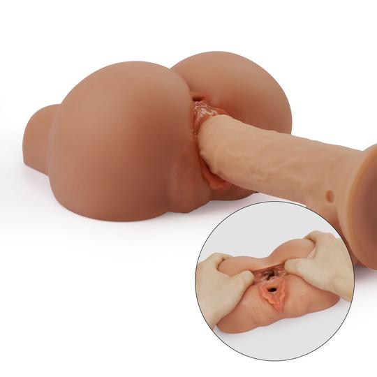 3.25lb Sex Proficient Rounded Butt Lustful Labia Realistic Masturbator in Sexy Brown