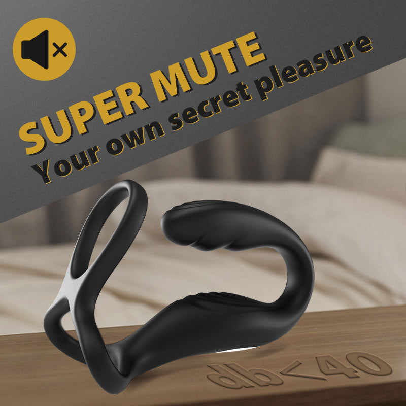 REYER Wearable Prostate Massager 10 Quiet Vibrations  Dual Cock Ring