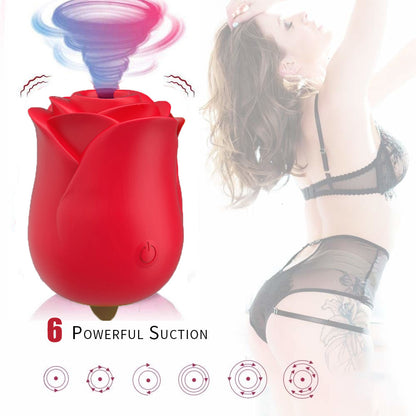 Silicone Rose Clitoral Suction Vibrator Sex Toys