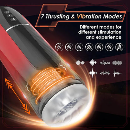 7 Thrusting & Vibration 3D Realistic TPE Automatic Male Masturbator