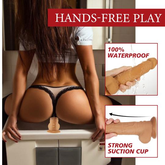 7.87-Inch 7 Thrusting 1800r/Min Vibrating Heating-Nude G-Spot Realistic Dildo