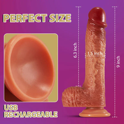 WENDT 3-in-1 Realistic Non-sticky Blush Dildo 9 INCH