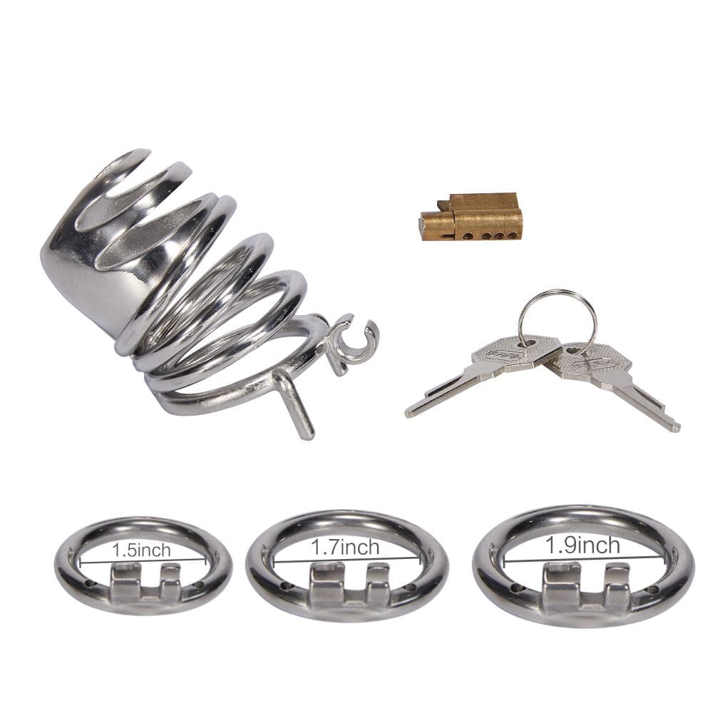 قفص عفة للقضيب مصنوع من الفولاذ المقاوم للصدأ