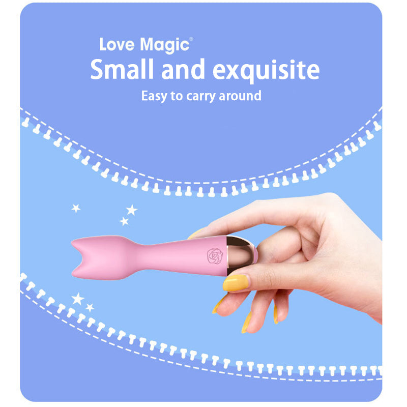 Cute Cat Head Vibrating Stick 10 Frequency Mini Small Massage Stick Charging Waterproof Kawaii Av Stick For Girls