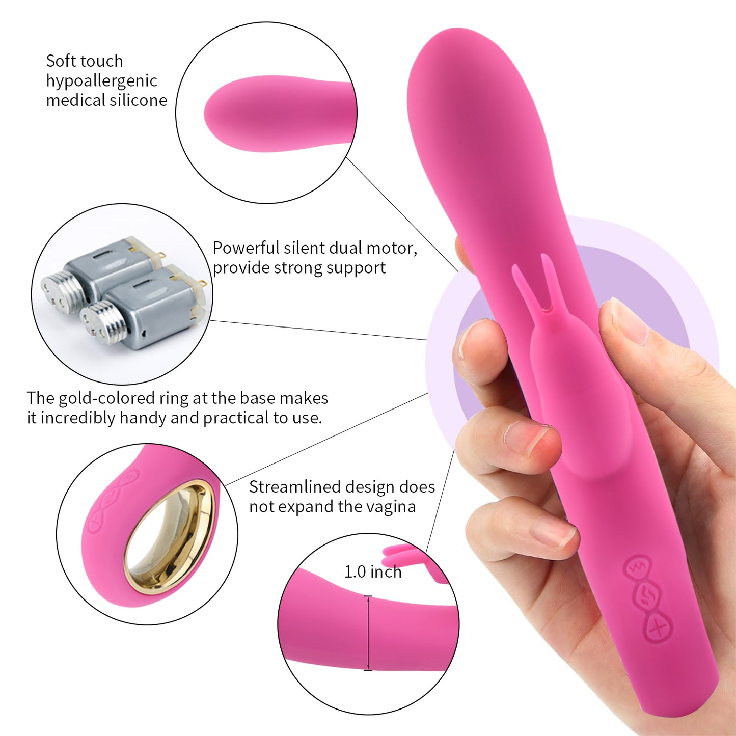 Rabbit Vibrator 42 ℃ Heating Stick Masturbation Waterproof Multi-frequency Vibration