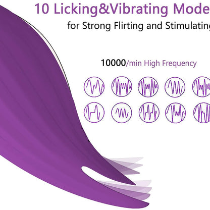 Clitoral Sucking Licking Vibrator with 10 Powerful Vibrations 5 Intensity Suctions, 2 in 1 Waterproof Clit Sucker Nipple Stimulator