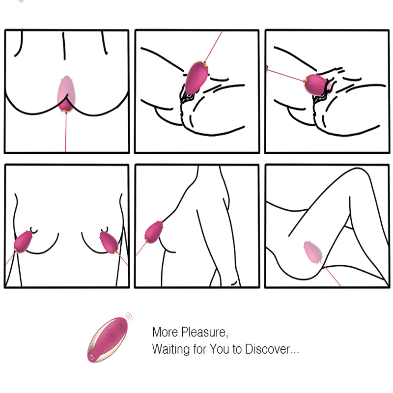 مدلك بيضة هزاز على شكل وردة يعمل بجهاز تحكم عن بعد