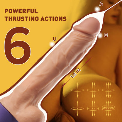 Allovers 6-Inch 4 in 1 Versatile Rotating Thrusting Vibrating Heating