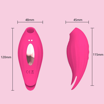 Clitoral Sucking Licking Vibrator with 10 Powerful Vibrations 5 Intensity Suctions, 2 in 1 Waterproof Clit Sucker Nipple Stimulator