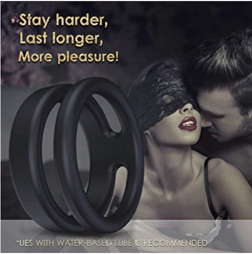 Silicone Dual Penis Ring, Premium Stretchy Erection Cock Ring Erection