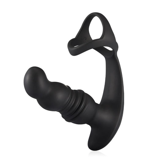 2 in 1 3 Thrusting 7 Vibrations Anal Massager with Cock Ring