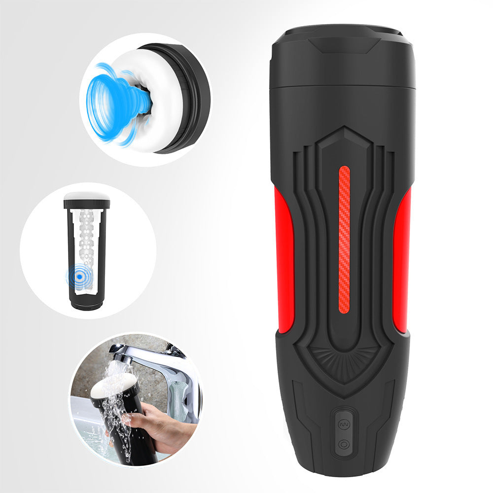 كوب استمناء رجالي قابل للنفخ بعمق، 4 شفط، 7 اهتزازات