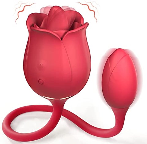 Rose Tongue Vibrator with Vibrating Egg