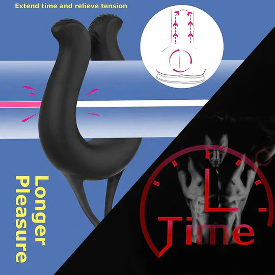 9 MODES VIBRATING COCK RING & ANUL PLUG MASSAGER