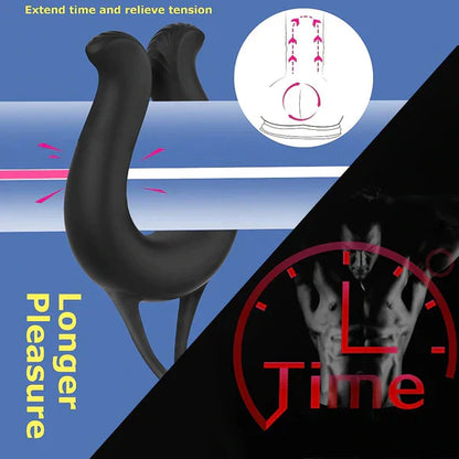 9 MODES VIBRATING COCK RING & ANUL PLUG MASSAGER