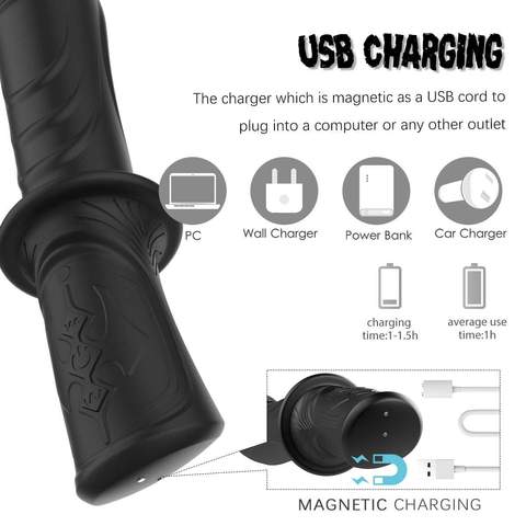 Vibrating Vaginal & Anal Dildo with Handle