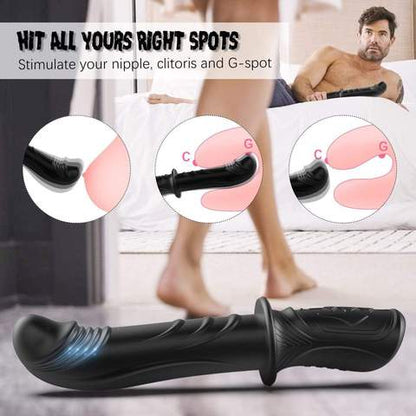 Vibrating Vaginal & Anal Dildo with Handle