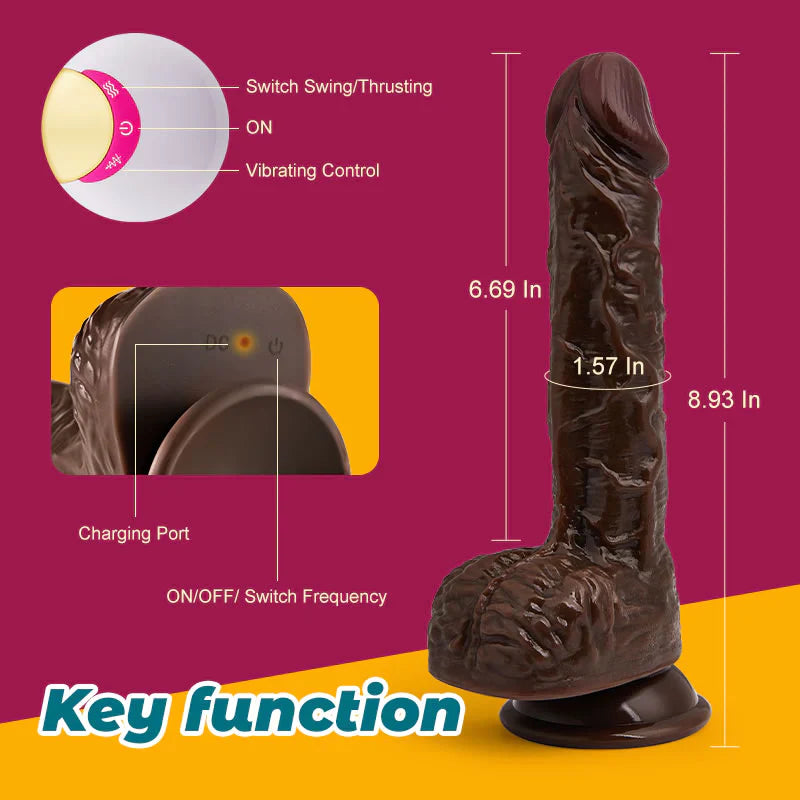 JOI 9 Vibrating 3 Telescoping Swing Realistic Dildo Vibrator 8.86 INCH